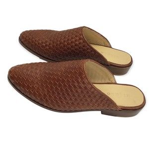 Nisolo Chestnut Woven Leather Mules